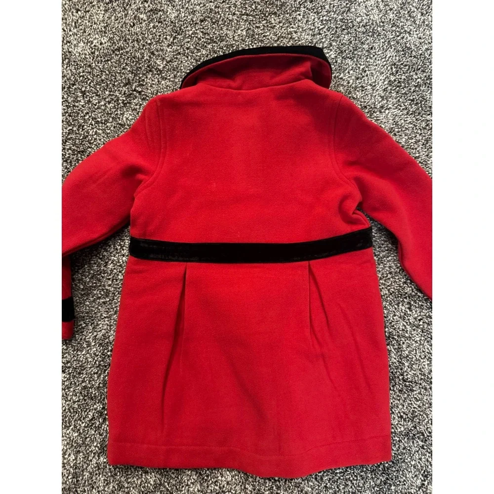 Gymboree Girls Crimson Red Velvet Trim Wool Blend Dress Coat 4T 3056259 New